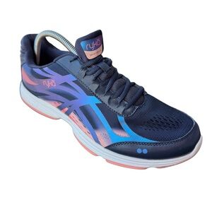 Ryka Devotion Plus 3 Walking Athletic Shoe Navy Blue Iridescent Overlay